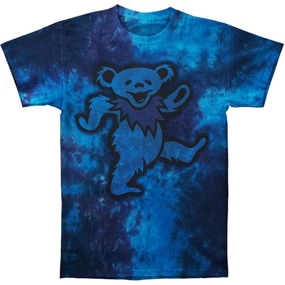 Grateful Dead Men's Big Bear Tie Dye T-shirt Medium Blue