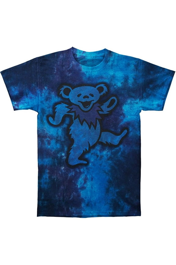 Grateful Dead Men's Big Bear Tie Dye T-shirt Medium Blue