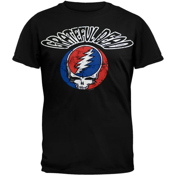 Grateful Dead Men's Distressed Stealie Soft Short Sleeve T Shirt