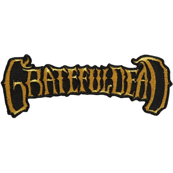 Grateful Dead Men's Gold 50th Anniversary Logo Embroidered Patch Gold