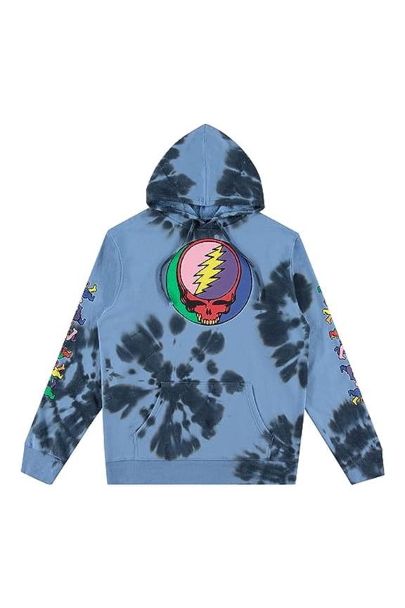 Men's Hoodie, Graphic Print Classic Rock Sweatshirt Navy Dye – S