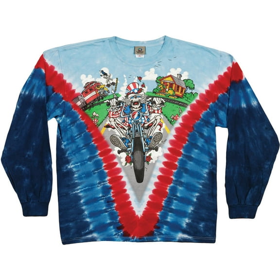 Grateful Dead Men's Moto Sam Tie Dye Long Sleeve Large Multi