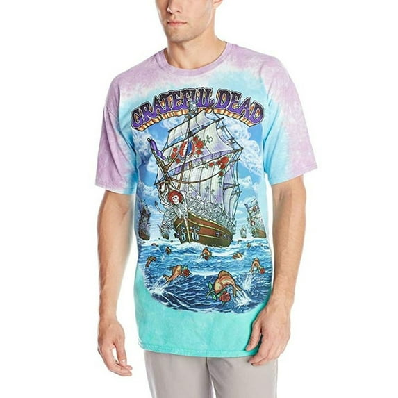 Grateful Dead Men's Ship Of Fools Tie Dye T-shirt X-Large Blue