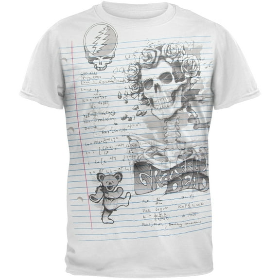 Grateful Dead Men's Sketch T-shirt Medium White
