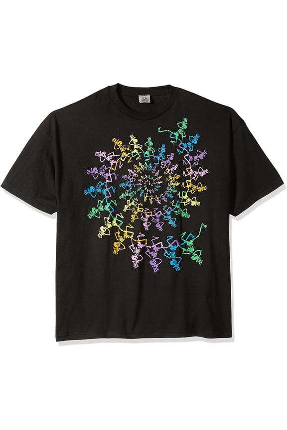 Men's Spiral Skeletons T-shirt Large Black