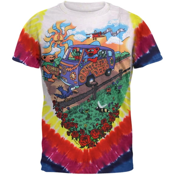 Grateful Dead Men's Summer Tour Bus Tie Dye Short Sleeve T Shirt