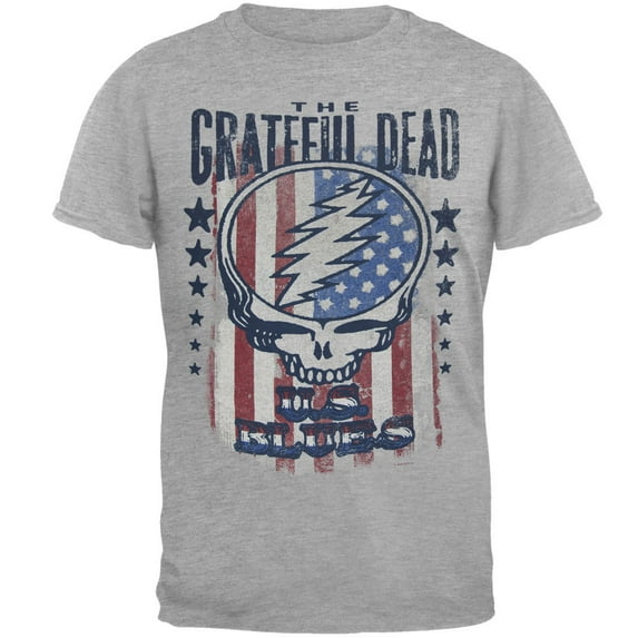 Grateful Dead Men's U.S. Blues Slim Fit T-shirt Large Heather