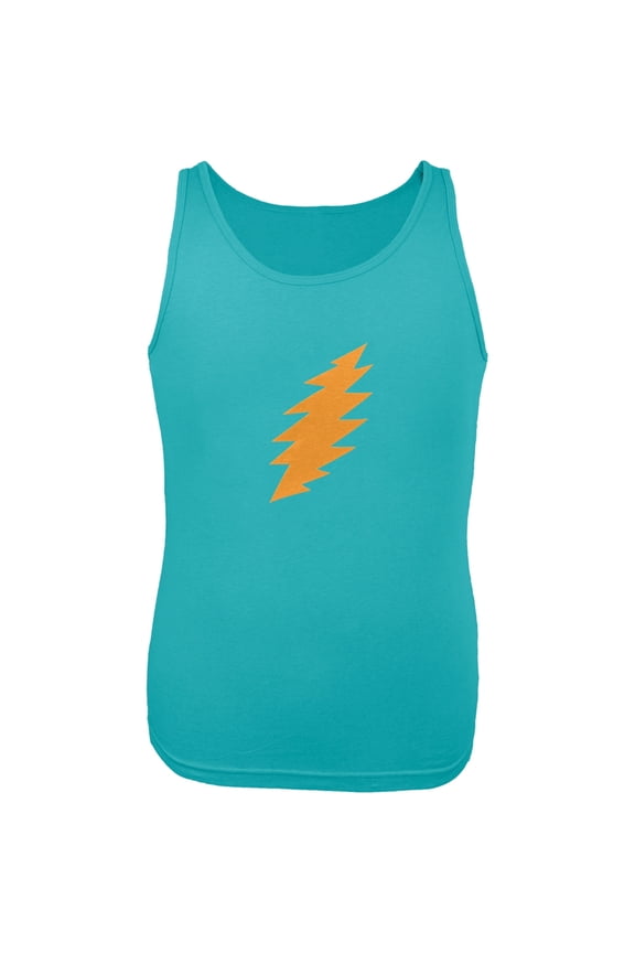 - Orange Lightning Bolt Light Blue Tank Top - X-Small