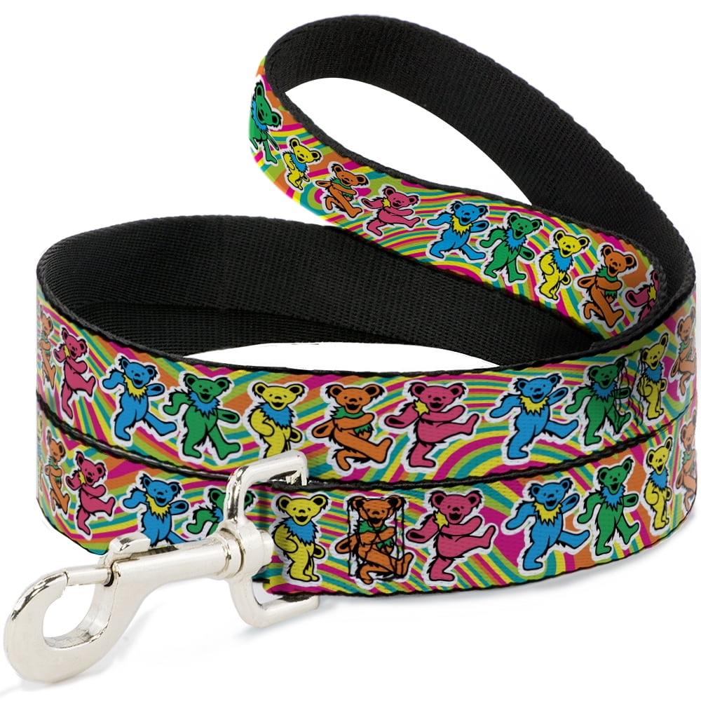 Grateful Dead Pet Leash, Dog Leash, Grateful Dead Dancing Bears Swirl Multi Color, 6 Feet Long 1.0 Inch Wide