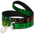 thumbnail image 1 of Grateful Dead Pet Leash, Dog Leash, Grateful Dead Text Skull Roses Rainbow Fade, 6 Feet Long 1.0 Inch Wide, 1 of 4