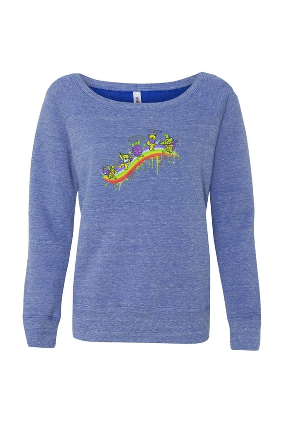 - Rainbow Hoopers Off-Shoulder Juniors Sweatshirt