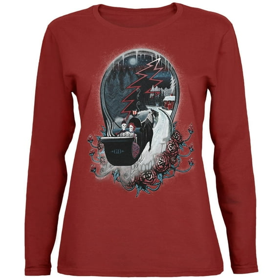Grateful Dead - Sleigh Juniors Garnet Long Sleeve T-Shirt - Small
