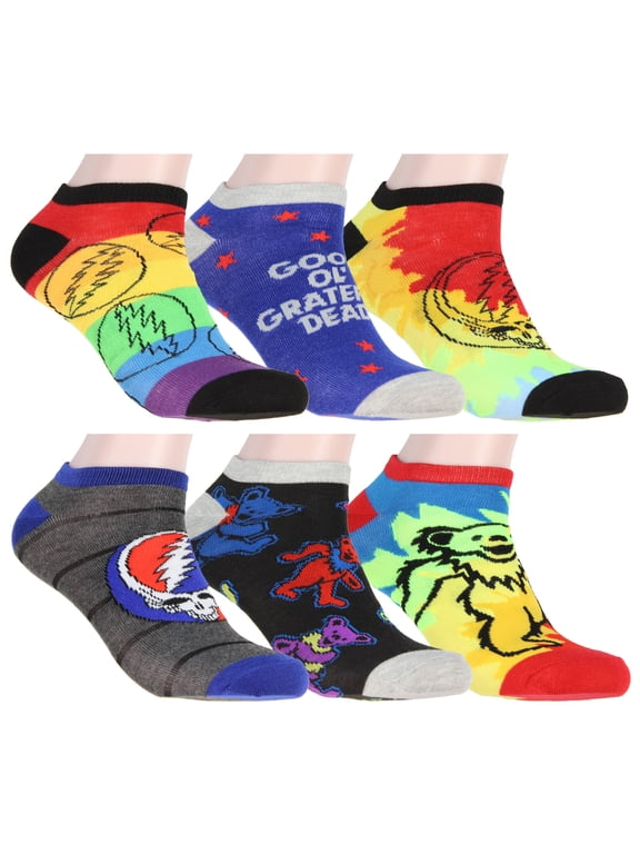 Socks Adult Tie Dye Dancing Bears And Steal Your Face 6 Pack Ankle Socks