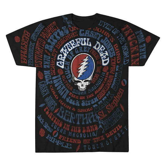 Men's Grateful Dead GD Songs T-shirt Medium Black