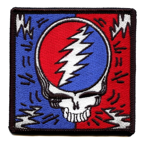 Grateful Dead Steal Your Face Patch Skull Bolt Box Embroidered Iron On