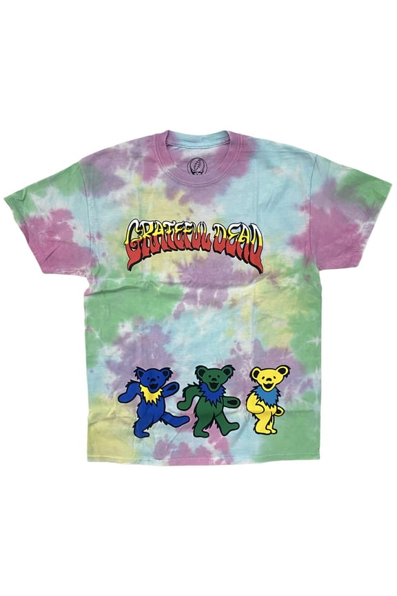 Unisex Officially Licensed Dancing Bear Tie Dye Tee T-Shirt (Medium/Large, Multi Tie Dye)