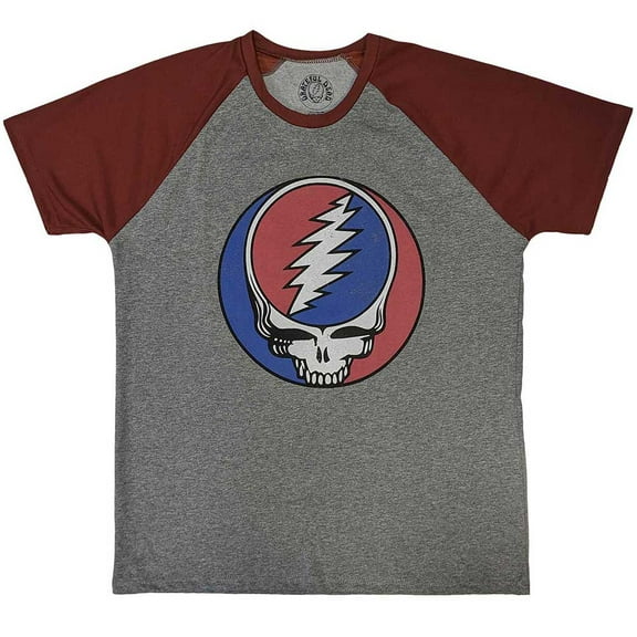 Grateful Dead Unisex Raglan T-Shirt: Steal Your Face Classic (Small)