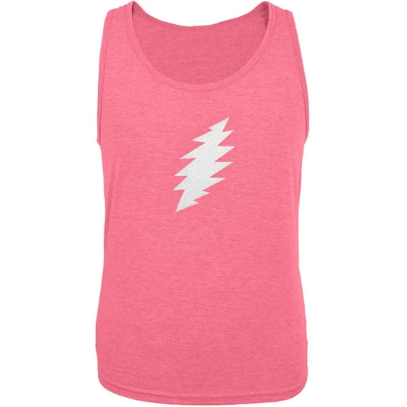 Grateful Dead - White Lightning Bolt Hot Pink Tank Top - Large