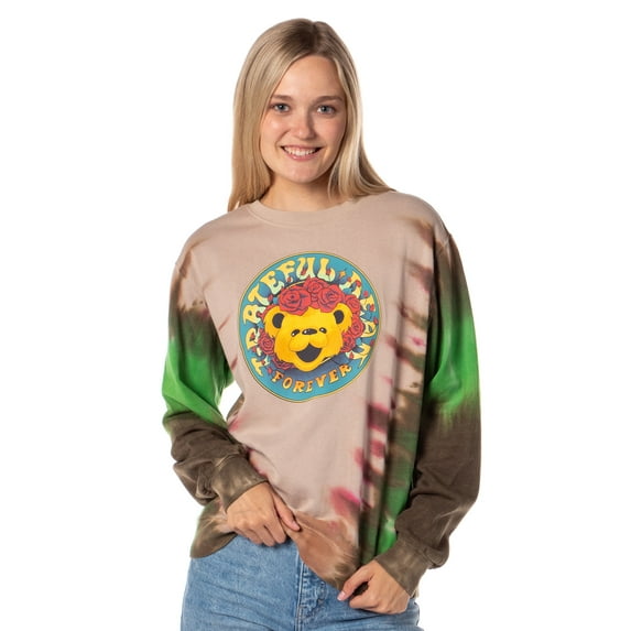 Grateful Dead Women's Forever Grateful Tie-Dye Crewneck Pullover Adult Sweatshirt
