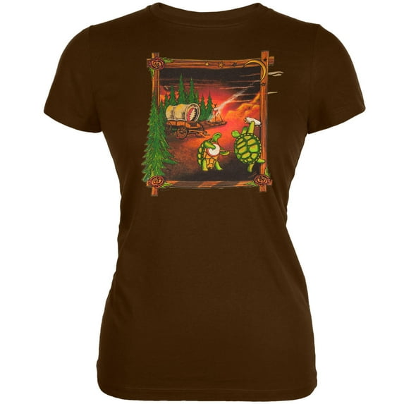 Grateful Dead Women's Juniors Covered Wagon Chocolate Short Sleeve T Shirt