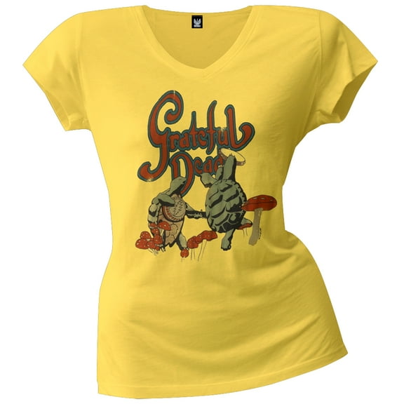Grateful Dead Women's Juniors Dancing Terrapins V-Neck Short Sleeve T Shirt