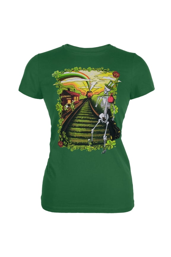 Women's Juniors Lucky Sam Green Short Sleeve T Shirt