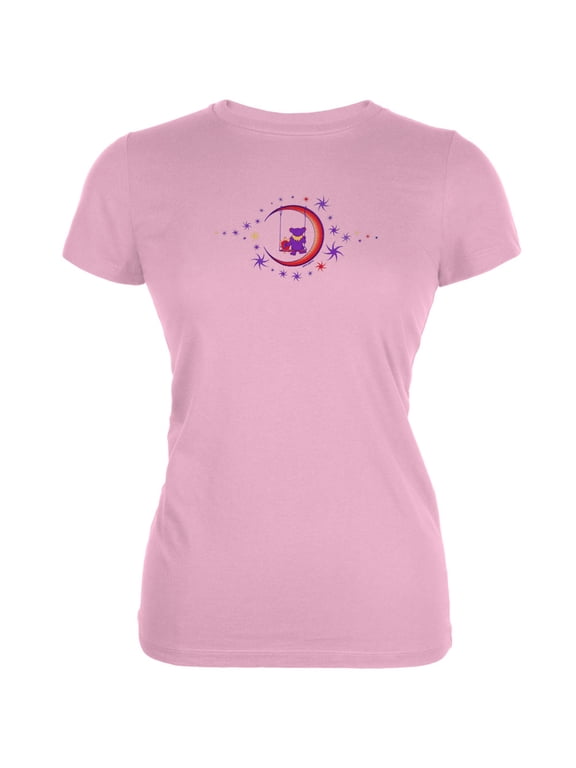 Women's Juniors Moon Swing Light Pink Short Sleeve T Shirt
