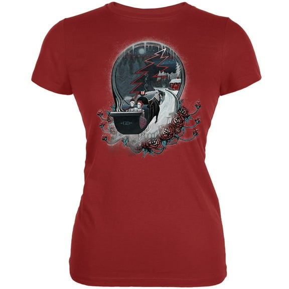Grateful Dead Women's Juniors Winter Sleigh Short Sleeve T Shirt