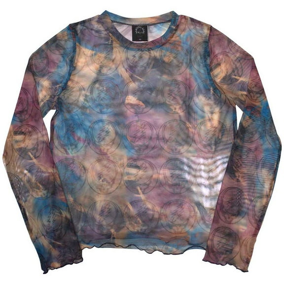 Grateful Dead Women's Long Sleeve T-Shirt: Stealy AOP (Mesh) (X-Small)
