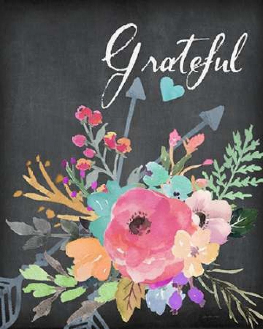 Grateful Floral Canvas Art - Jo Moulton (24 x 30)