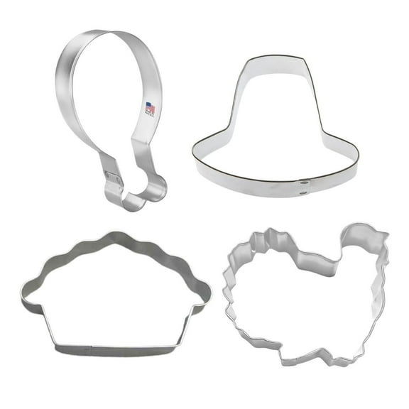 Grateful Harvest Thanksgiving 4-Piece Metal Cookie Cutter Set