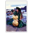 thumbnail image 1 of Grateful - Hawaiian Hula Dancer with Ipu Hula Gourd Drum - From an Original Color Photograph by Ron Laes - Master Art Print (Unframed) 13in x 19in, 1 of 4