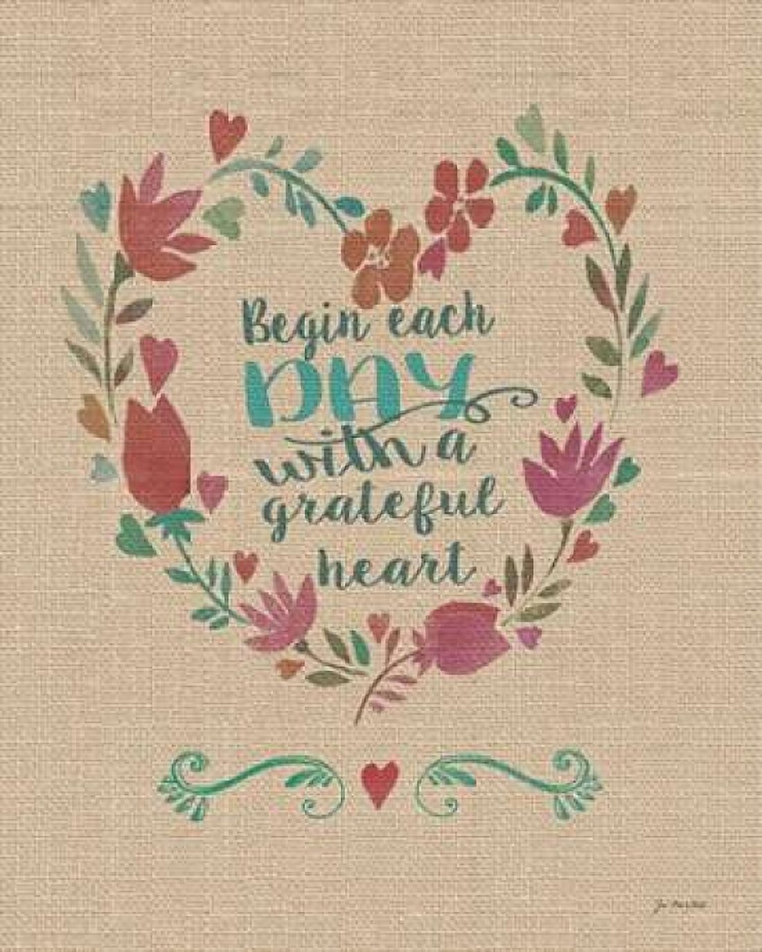 Grateful Heart Canvas Art - Jo Moulton (24 x 30)
