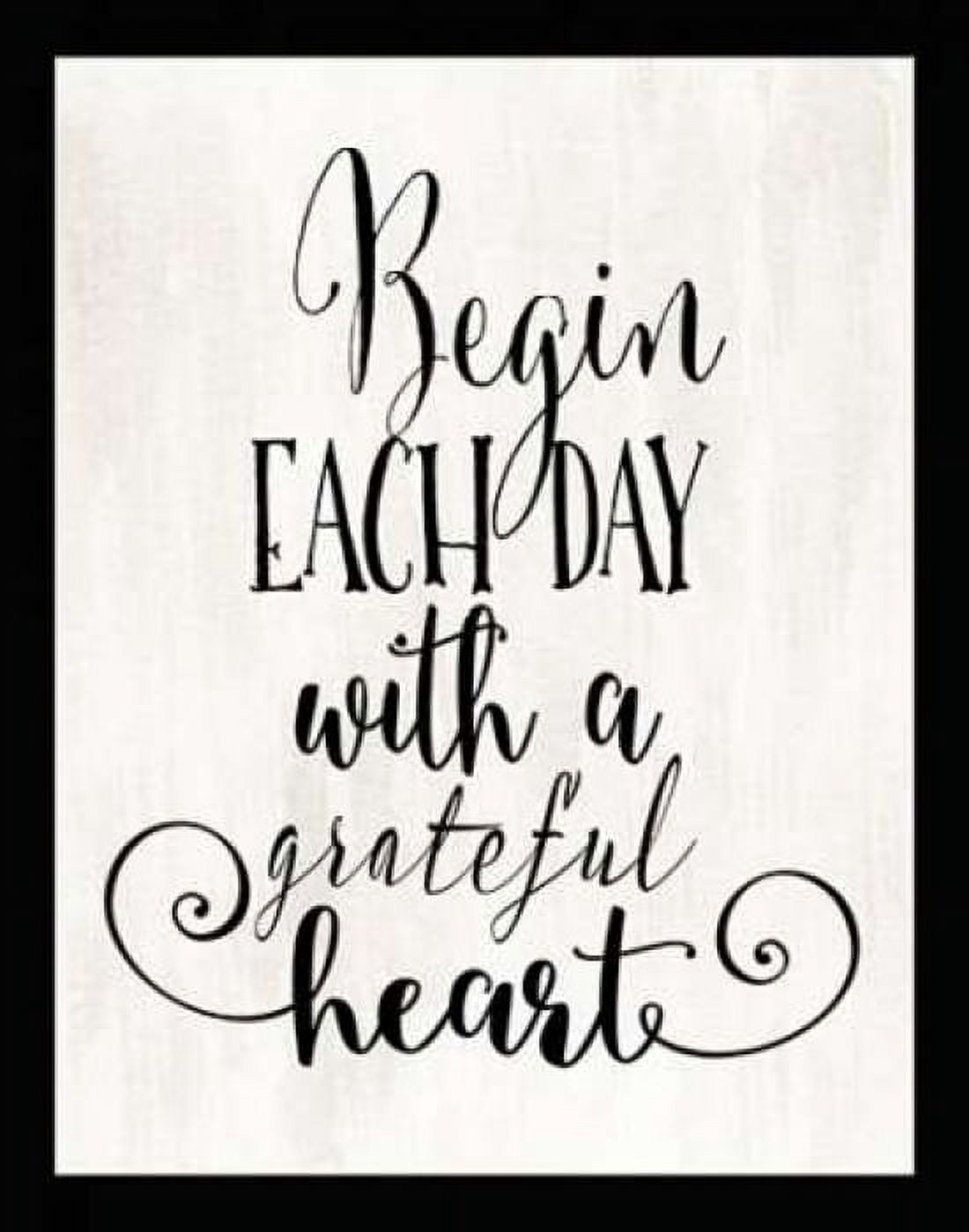 Grateful Heart Cream and Black Canvas Art - Tara Moss (22 x 28)