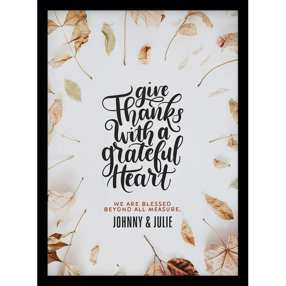 Grateful Heart | Personalized Thanksgiving, Autumn Print, Wall Decor