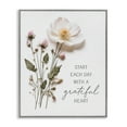 thumbnail image 1 of Grateful Heart Pressed Flowers Gray Framed Giclee Art, design by Lettered and Lined, 1 of 9