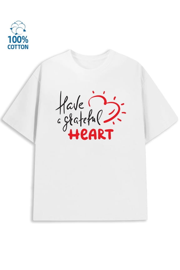 Grateful Heart Tee Men's lovers white spring and summer clothing interesting taylor Vintage Unisex Shirt Cotton tshirts Funny Unisex Shirt Cotton tshirts
