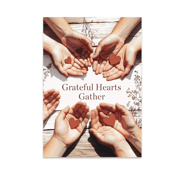 Grateful Hearts Gather Artwork - Family Decor - 13x19 Poster Print
