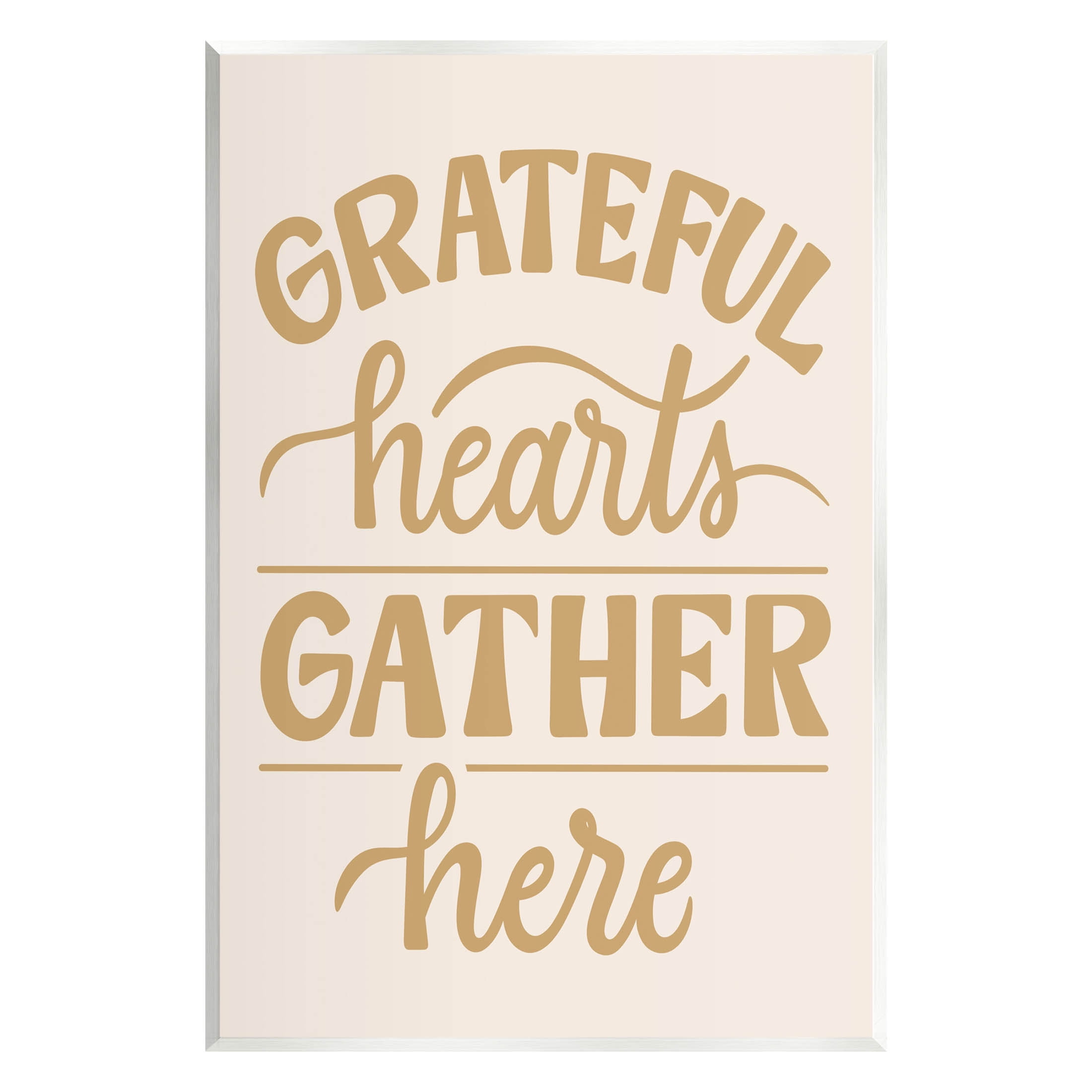 Grateful Hearts Gather Here Phrase Holiday Graphic Art Unframed Art Print Wall Art