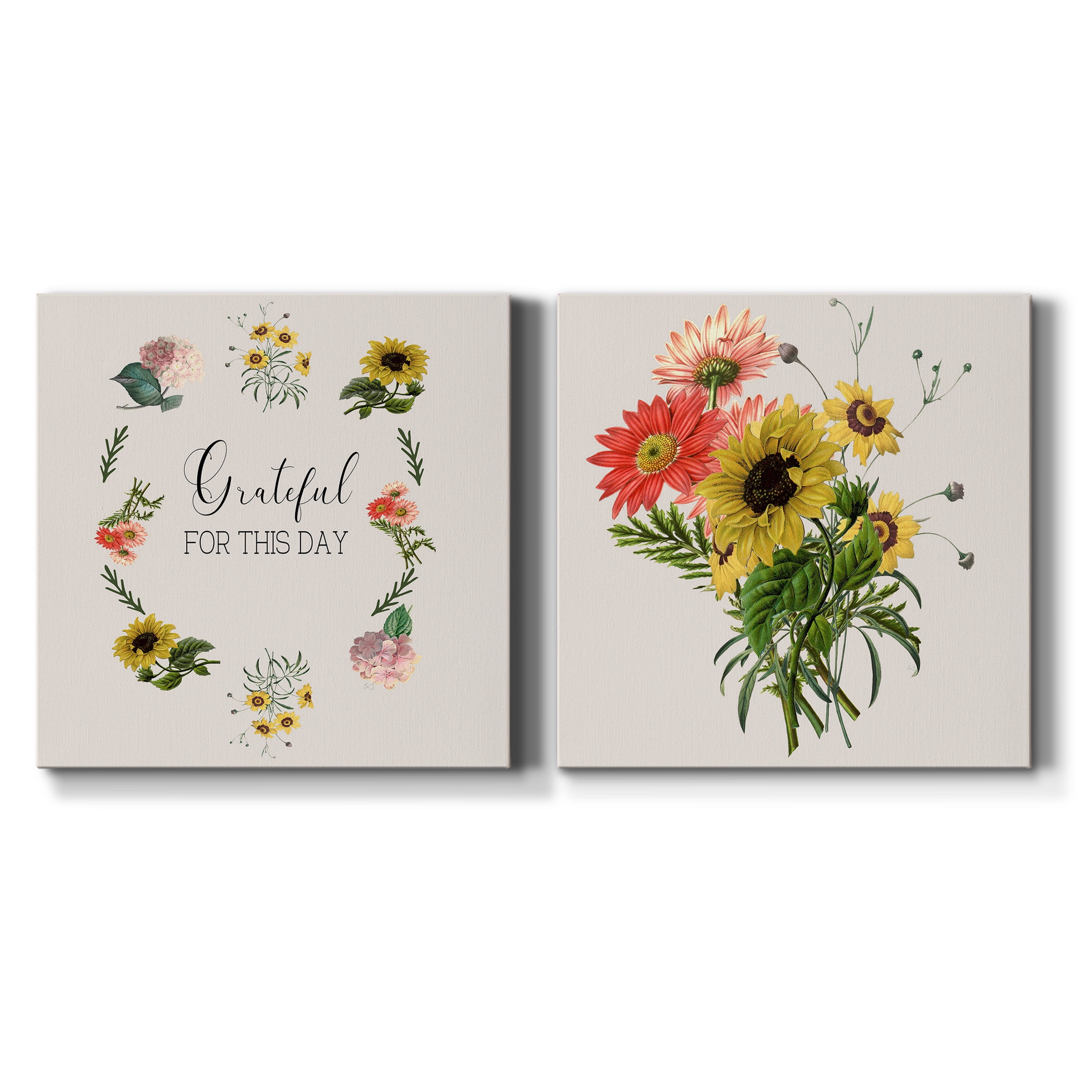 Grateful - Premium Gallery Wrapped Canvas - Ready to Hang Set of 2 - 32 x 32 Each