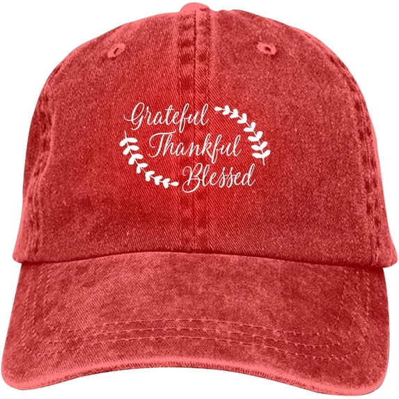 Grateful Thankful Blessed Baseball Cap Vintage Adjustable Washed Hats Cowboy Hats Denim Dad Hat for Men Women Boy Girl