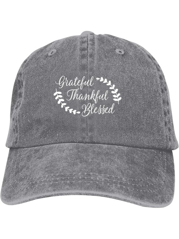 Grateful Thankful Blessed Baseball Cap Vintage Adjustable Washed Hats Cowboy Hats Denim Dad Hat for Men Women Boy Girl