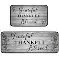 thumbnail image 1 of Grateful Thankful Blessed Kitchen Rugs Set of 2 Grey Non-Slip Kitchen Rug and Mat Cushioned Comfort Kitchen Standing Rug for Kitchen Floor Farmhouse Thanksgiving Decor 17"x47"+17"x30", 1 of 6