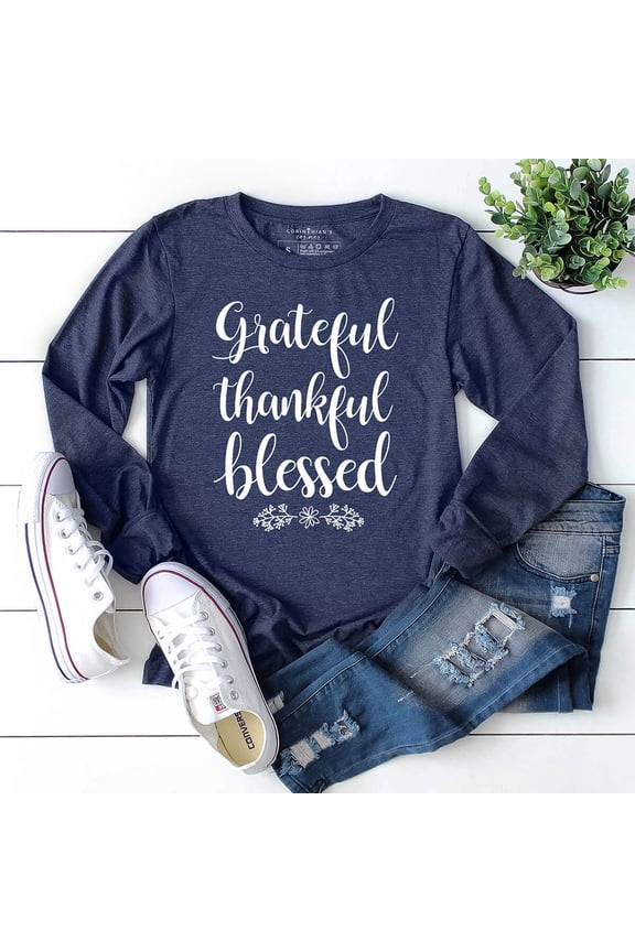 Grateful Thankful Blessed Long Sleeve