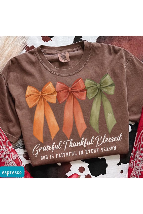 Grateful Thankful Blessed Religious Sweater God Is Good Christian Women Thanksgiving Tee T-Shirt