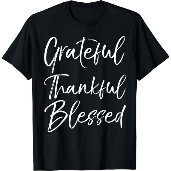 Grateful Thankful Blessed Shirt Vintage Bold Cool Christian T-Shirt