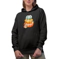 thumbnail image 1 of Grateful, Thankful, Blessed, Thanksgiving Day and Pumpkins Art Merch Gift, Black Hooded Sweatshirt or Hoodie, Small, 1 of 5