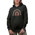 thumbnail image 1 of Grateful, Thankful, Blessed feat. Rainbow Art, Thanksgiving Day Merch Gift, Black Hooded Sweatshirt or Hoodie, Small, 1 of 5