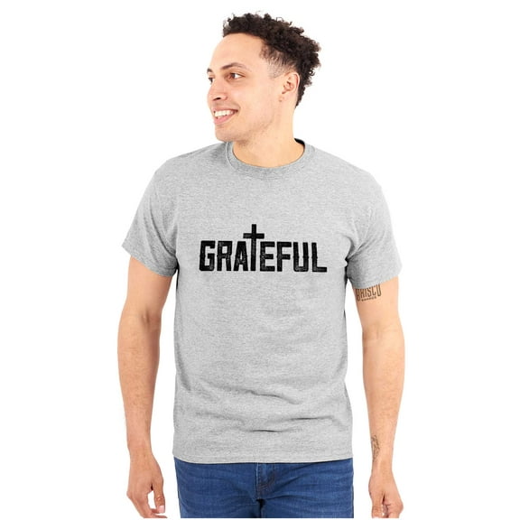 Grateful Thankful Christian Jesus Men's Graphic T Shirt Tees Brisco Brands S