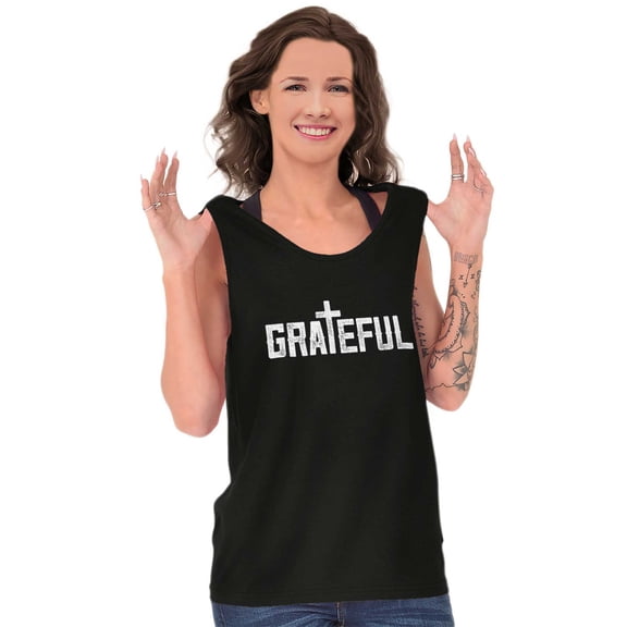Grateful Thankful Christian Jesus Tank Top T Shirts Men Women Brisco Brands S